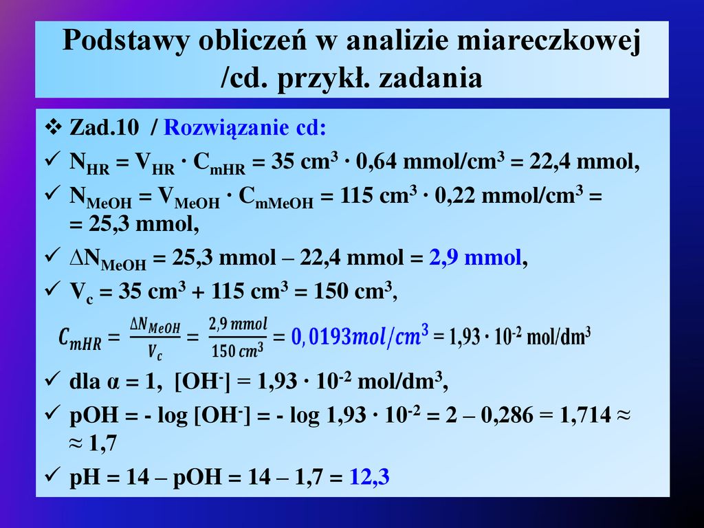 Analiza objętościowa miareczkowa zadania z rozwiązaniem cz I